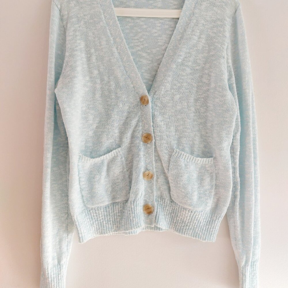 J. Crew Factory Beach Cardigan Light Turquoise S Women - Picture 2 of 10